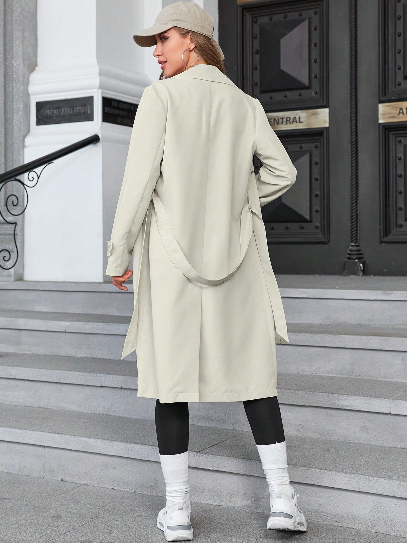 Double Breasted Belted Trench Coat